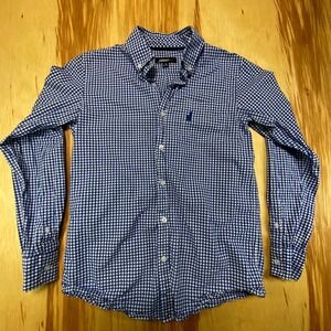 Johnnie-O Blue Checker‎ Button Up Womens Size 14 Casual Shirt